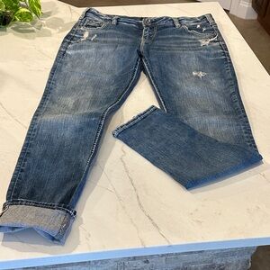 Silver Jeans Women's Distressed Blue Ankle Jeans